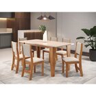 Mesa De Jantar Retangular Vigor Com 6 Cadeiraseiras Sol Mel/b
