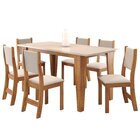 Mesa De Jantar Retangular Vigor Com 6 Cadeiraseiras Sol Mel/b