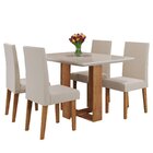 Mesa De Jantar Retangular Ville 120x90cm Com 4 Cadeiras Venus