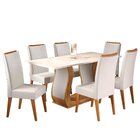 Mesa De Jantar Retangular Vitalic Com 6 Cadeiras Madeira Maci