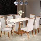 Mesa De Jantar Retangular Vitalic Com 6 Cadeiras Madeira Maci