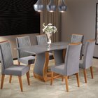 Mesa De Jantar Retangular Vitalic Com 6 Cadeiras Madeira Maci