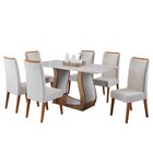 Mesa De Jantar Retangular Vitalic Com 6 Cadeiras Madeira Maci