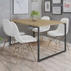 Mesa De Jantar Rivera Nature F01 Com 04 Cadeiras Eiffel Charl