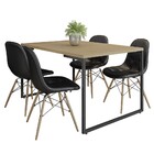 Mesa De Jantar Rivera Nature F01 Com 04 Cadeiras Eiffel Charl