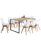 Mesa De Jantar Rivera Nature F01 Com 08 Cadeiras Ayla Branco