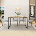 Mesa De Jantar Rivera Nature F01 Com 4 Cadeiras Melina Linho