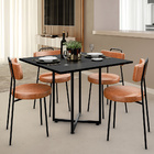 Mesa De Jantar Rivera Preto 90cm Com 04 Cadeiras Industrial B