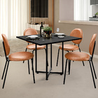 Mesa De Jantar Rivera Preto 90cm Com 04 Cadeiras Industrial É