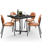 Mesa De Jantar Rivera Preto 90cm Com 04 Cadeiras Industrial É