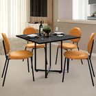 Mesa De Jantar Rivera Preto 90cm Com 04 Cadeiras Industrial É