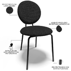 Mesa De Jantar Rivera Preto 90cm Com 04 Cadeiras Industrial É