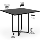 Mesa De Jantar Rivera Preto 90cm Com 04 Cadeiras Industrial M