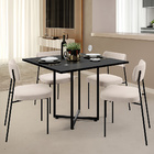 Mesa De Jantar Rivera Preto 90cm Com 04 Cadeiras Industrial M