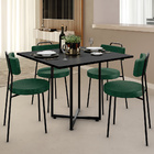 Mesa De Jantar Rivera Preto 90cm Com 06 Cadeiras Industrial B