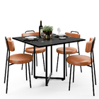 Mesa De Jantar Rivera Preto 90cm Com 06 Cadeiras Industrial B