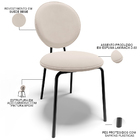 Mesa De Jantar Rivera Preto 90cm Com 06 Cadeiras Industrial É