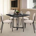 Mesa De Jantar Rivera Preto 90cm Com 06 Cadeiras Industrial É