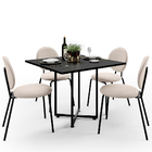 Mesa De Jantar Rivera Preto 90cm Com 06 Cadeiras Industrial É