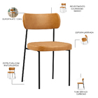 Mesa De Jantar Rivera Preto 90cm Com 06 Cadeiras Industrial M