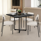 Mesa De Jantar Rivera Preto 90cm Com 06 Cadeiras Industrial M