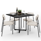 Mesa De Jantar Rivera Preto 90cm Com 06 Cadeiras Industrial M