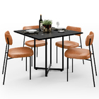 Mesa De Jantar Rivera Preto 90cm Com 06 Cadeiras Industrial M