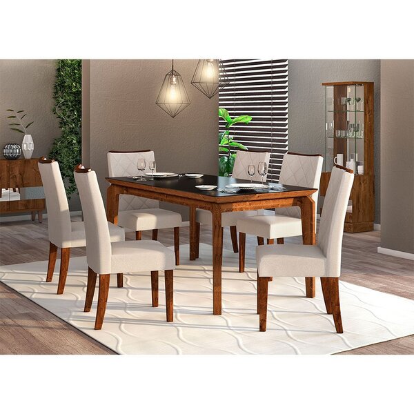 Mesa De Jantar Rouge 1700x900 Com 6 Cadeiras Golden Dj Móveis