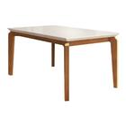 Mesa De Jantar Rouge Tampo De Madeira Chanfrado Com Vidro Dj