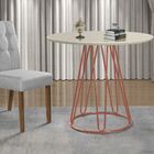 Mesa De Jantar Rubi 1,00 M Base Cobre Bisart Decor Off White