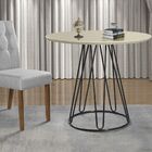 Mesa De Jantar Rubi 1,00 M Base Preta Bisart Decor Off White