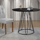 Mesa De Jantar Rubi 1,00 M Base Preta Bisart Decor Preto
