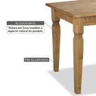 Mesa De Jantar Rústica Com Gaveta E Pés Quadrados Em Madeira