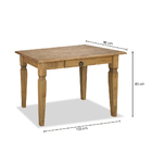 Mesa De Jantar Rústica Com Gaveta E Pés Quadrados Em Madeira