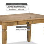 Mesa De Jantar Rústica Com Gaveta E Pés Quadrados Em Madeira