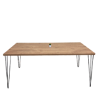 Mesa De Jantar Rustica Industrial Pés De Ferro Hairpin Legs A