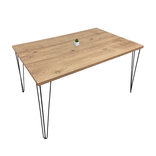 Mesa De Jantar Rustica Pés De Ferro Hairpin Legs Antiqua 140x90 cm
