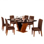 Mesa De Jantar Rute 160cm Com 6 Cadeiras Yasmin D04 Freijó/pr
