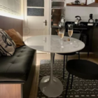 Mesa De Jantar Saarinen Oval 120x80 Cm Mármore Branco Extra -