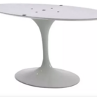 Mesa De Jantar Saarinen Oval 120x80 Cm Mármore Branco Extra -