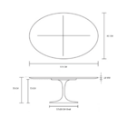 Mesa De Jantar Saarinen Oval 120x80 Cm Mármore Branco Extra -