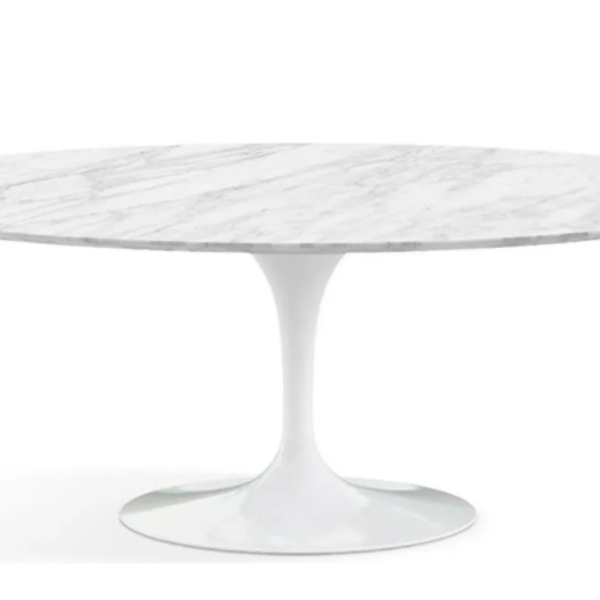 Mesa De Jantar Saarinen Oval 120x80 Cm Mármore Carrara - Bran