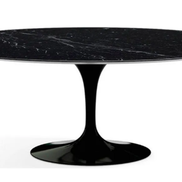 Mesa De Jantar Saarinen Oval 137x90 Cm Mármore Nero - Preto