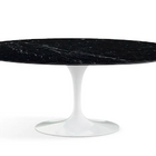 Mesa De Jantar Saarinen Oval 160x90 Cm Mármore Nero - Branco