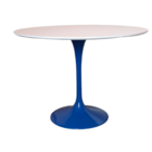 Mesa De Jantar Saarinen Redonda 160 Cm Tampo Laca Branca Base