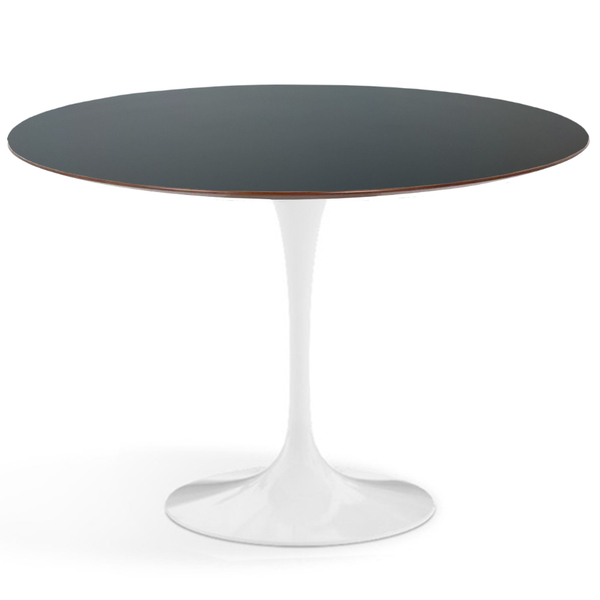 Mesa De Jantar Saarinen Redonda Branca Com Tampo Madeira - Vá