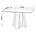 Mesa De Jantar Shell 150x150 Cm Com Tampo Amadeirado G55 - Gr