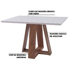 Mesa De Jantar Shell 150x150 Cm Com Tampo De Vidro Off White