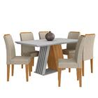 Mesa De Jantar Sícilia 6 Cadeiras Cinamomo/off White/bege - M