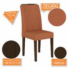 Mesa De Jantar Sícilia 6 Cadeiras Imbuia/preto/suede Terracot